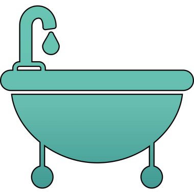 küvet, ağ simgesi, vektör