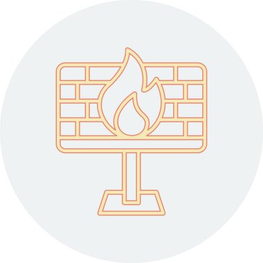 Güvenlik duvarı simgesi. vektör illüstrasyonu