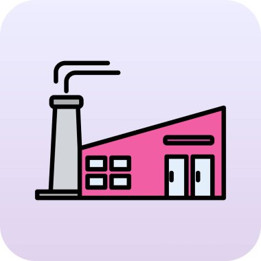 Modern fabrika simgesinin vektör illüstrasyonu