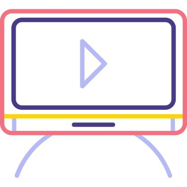 Televizyon. Web simgesi basit illüstrasyon