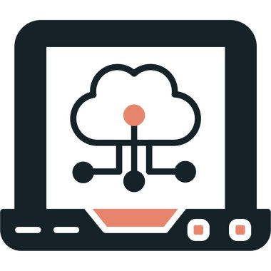 Bulut hesaplama simgesi vektör illüstrasyonu