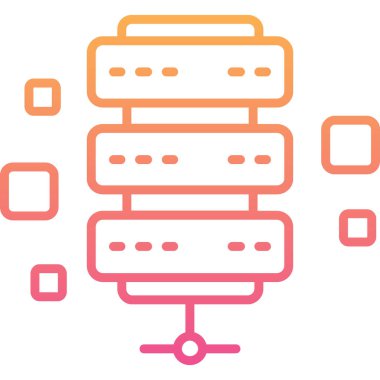 Bilgisayar donanım teknolojisi simgesi ana hat biçiminde