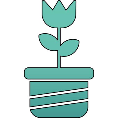 Bir bitki simgesinin vektör illüstrasyonu