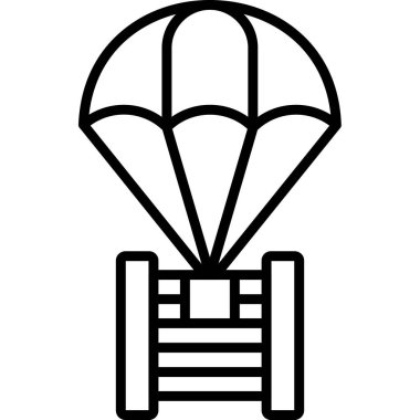 paraşüt simgesi vektör illüstrasyonu