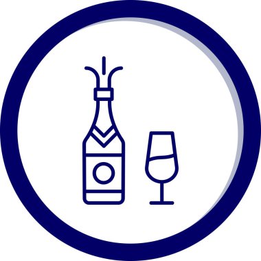 - Şampanya. Web simgesi basit illüstrasyon