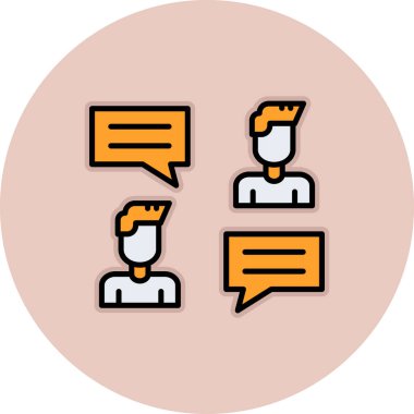 Konuş. Web simgesi basit illüstrasyon