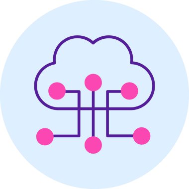 Bulut. Web simgesi basit illüstrasyon