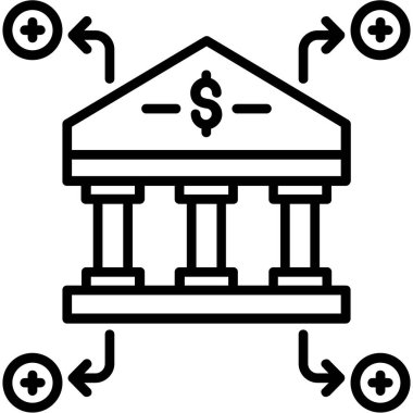 bankacılık binası finans simgesi ana hatları biçiminde