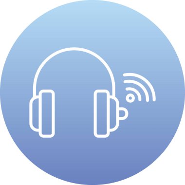 Kulaklıklar. Web simgesi vektör illüstrasyonu