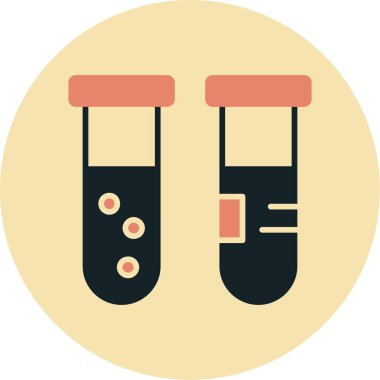 Test tüpleri düz vektör simgesi