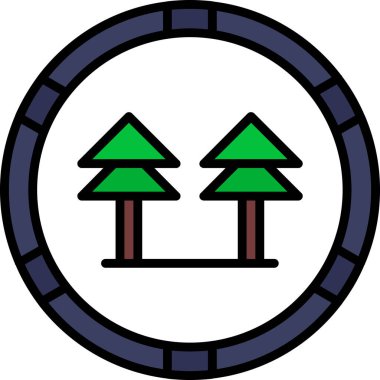 Bir ağaç simgesinin vektör illüstrasyonu