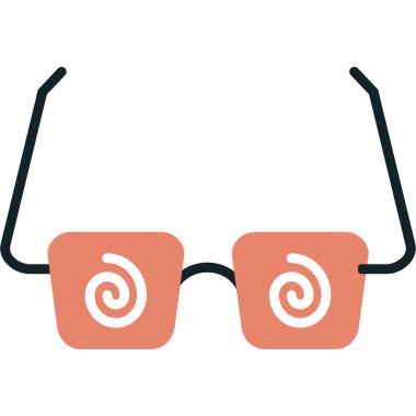 gözlük yassı simge, vektör, illüstrasyon