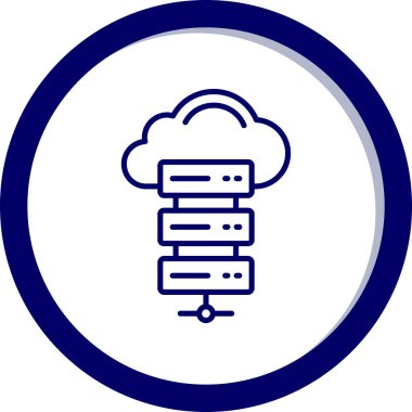 Bulut hesaplama simgesinin vektör illüstrasyonu