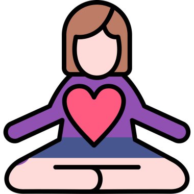 yoga. Web simgesi basit illüstrasyon