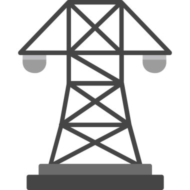 Tek bir petrol kulesinin vektör çizimi