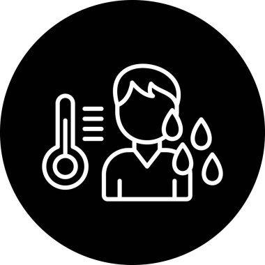 Sıcaklık simgesi olan adam, vektör illüstrasyon tasarımı