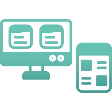 İçeriği gösteren bilgisayar monitörü ve akıllı telefon