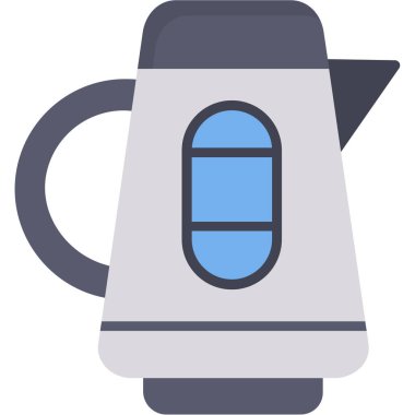 Kahve ısıtıcısı ikonu düz stil.