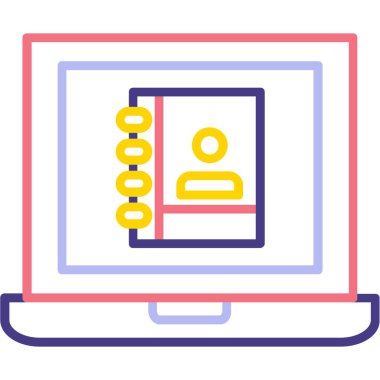 Dizüstü bilgisayar simgesi vektör çizimi