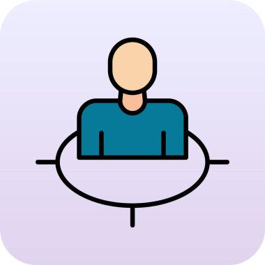 Ofis simgesinde tabletli adam