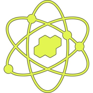 Moda biçimi izole edilmiş arkaplanda atom simgesi