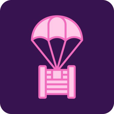 Paraşütlü hava balonu. vektör illüstrasyonu