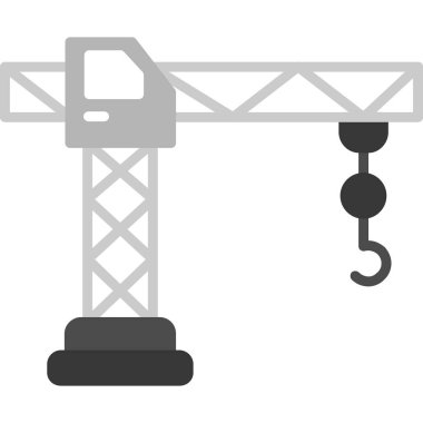 Vinç kancası ve kanca ikonu. Beyaz üzerine vinç vektör simgesinin basit stili. izole tasarım.