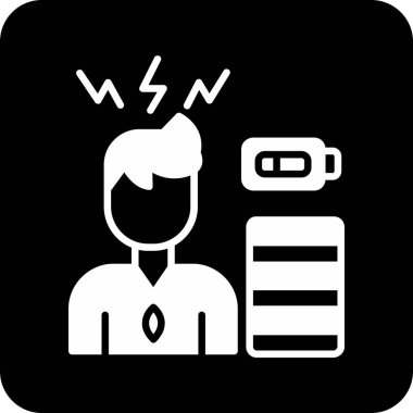 Fazla çalışma web simgesi, vektör illüstrasyonu