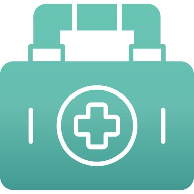 Düz biçimli ilk yardım çantası simgesi