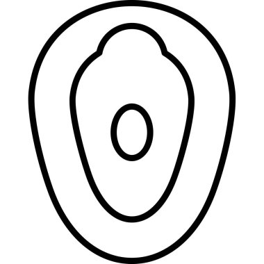 Avokado ikonu. ince çizgi biçimi tasarım vektörü