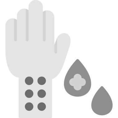 Kan testi vektör simgesi. biçim düz bicolor ve gri semboldür, yuvarlak açılar, yuvarlak açılar, beyaz arkaplan.