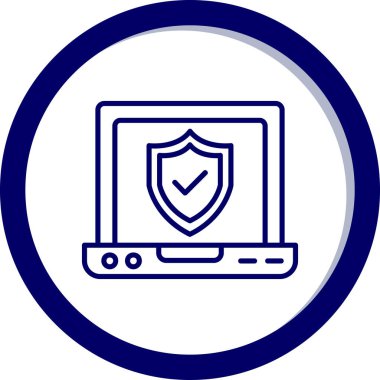 Kalkan vektör illüstrasyon tasarımlı dizüstü bilgisayar