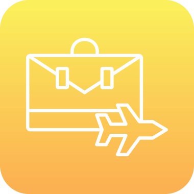 Bir bavul simgesinin vektör illüstrasyonu