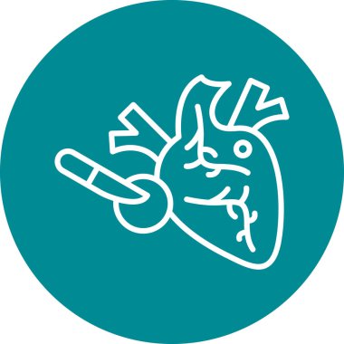 Kalp organ ikonu. özet çizimi