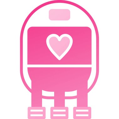 Trenli bir kalp. vektör illüstrasyonu.