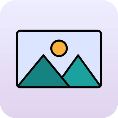 Bir resim simgesinin vektör illüstrasyonu