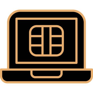 Bir dizüstü bilgisayar simgesinin vektör illüstrasyonu