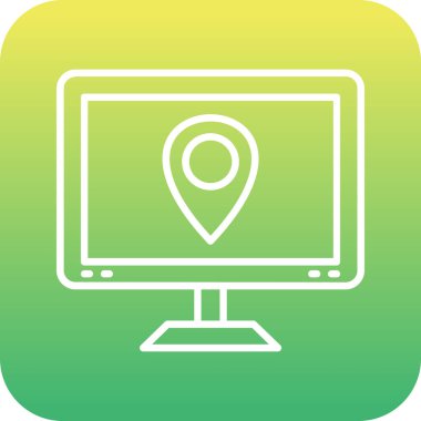 Benzersiz harita konum vektör çizgisi simgesi