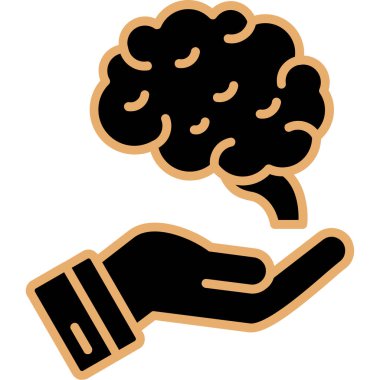 Beyin. Web simgesi basit illüstrasyon