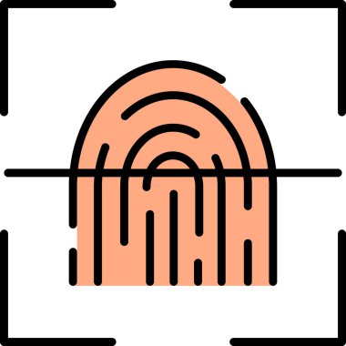 Parmak izi. Web simgesi basit illüstrasyon