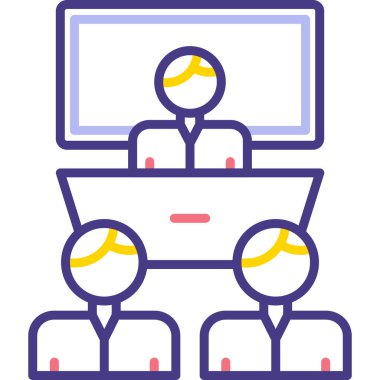 iş toplantısı simgesi, vektör illüstrasyonu