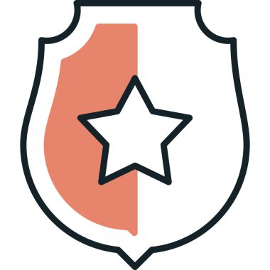 Yıldız ve kalkanlı kalkan ikonu