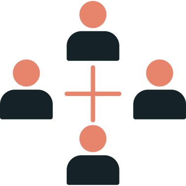 iş adamları takım simgesi düz stilde