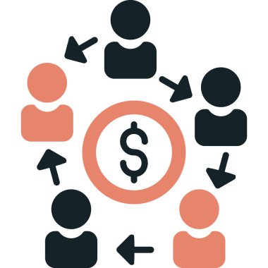 Business People düz simgesi, vektör illüstrasyonu