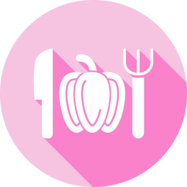 Bıçaklı, izole bir meyve ikonu çizimi