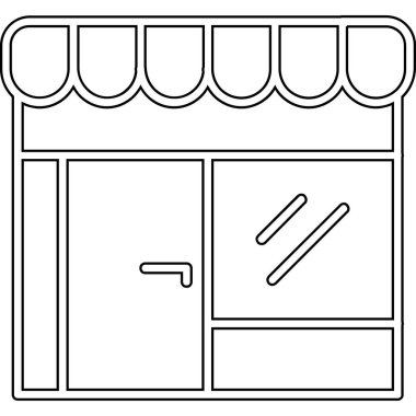 Restoran ikonu. Web için cafe vektör simgesinin özet çizimi