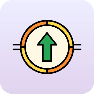 Yukarı ok web simgesi, basit vektör illüstrasyonu