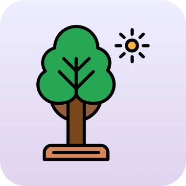 Ağaç simgesinin vektör illüstrasyonu