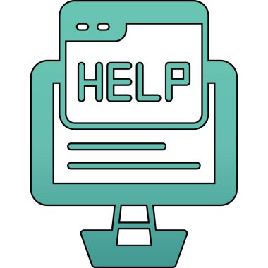 yardım ve renk çizgisi simgesini destekle. Yardım edin. Web sayfası, mobil sayfa için izole edilmiş resim grafiği.