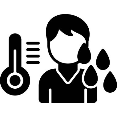 Termometre simgesine sahip doktor, basit biçim